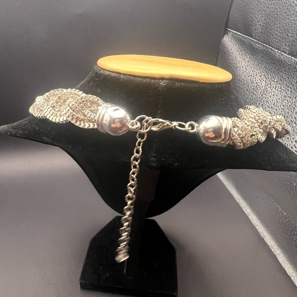 ✨ Statement Silver Braided Necklace ✨ - Picture 5 of 5
